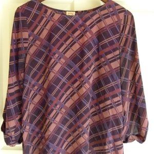 Purple 3/4 Sleeve Blouse